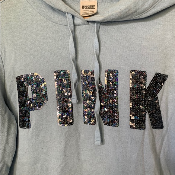 PINK Sparkly Blue Hood Top - Picture 2 of 4